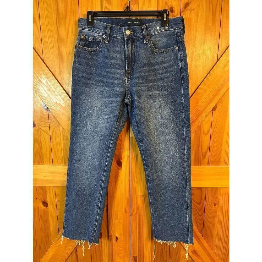 Aeropostale Distressed Medium Wash Relaxed Taper Jeans READ Size 28/32 (8906)